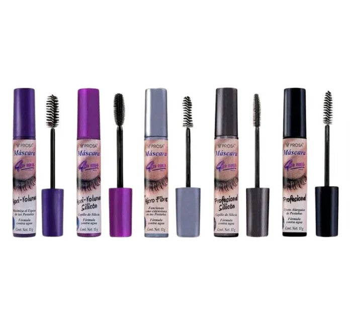 Pestañina Prosa 4 en 1 – Elige tu Estilo (Alargadora, Volumen, Microfibras)