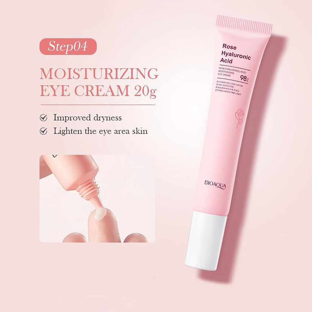 Kit Bioaqua Rose 6 en 1 – Hidratación Profunda y Rejuvenecimiento Facial con Ácido Hialurónico