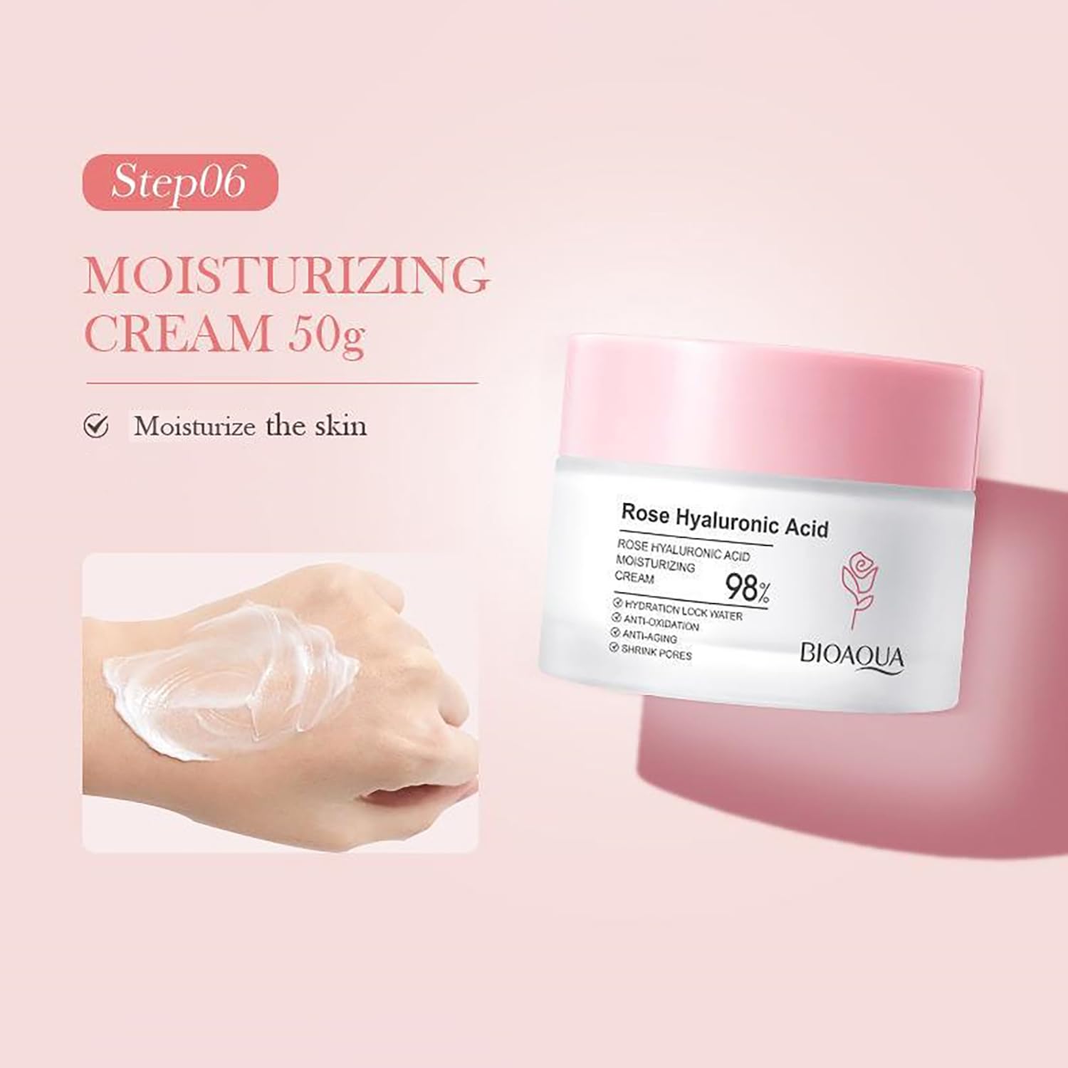 Kit Bioaqua Rose 6 en 1 – Hidratación Profunda y Rejuvenecimiento Facial con Ácido Hialurónico