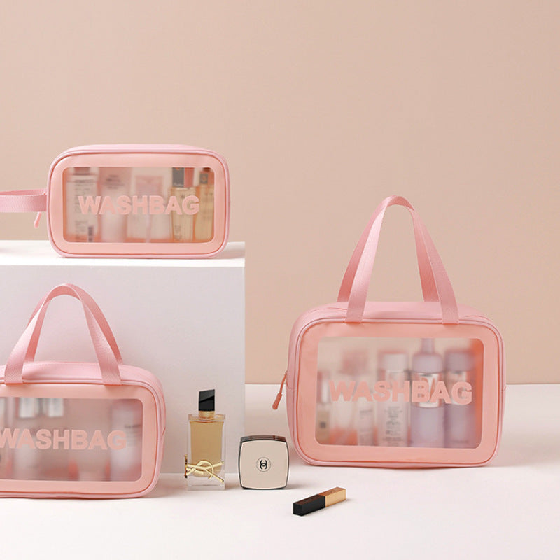 Cosmetiquera Trio – 3 Bolsas Transparente Impermeables de Gran Capacidad para Viaje y Cosméticos