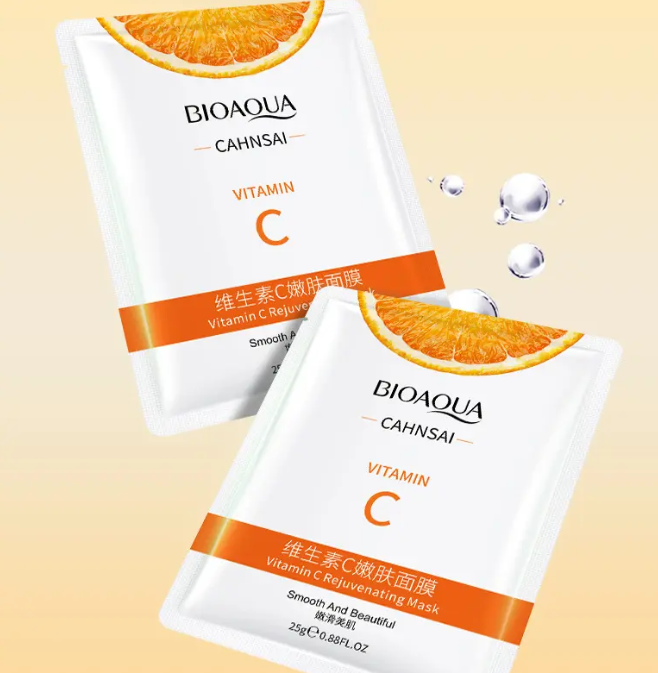 Bioaqua Vitamin C Facial Mask – Mascarilla Hidratante y Reafirmante con Efecto Iluminador y Antiedad