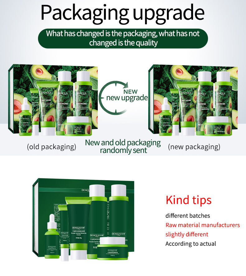 Kit Bioaqua Aguacate 6 en 1 – Set Facial Hidratante y Nutritivo con Extracto Natural de Aguacate para Todo Tipo de Piel