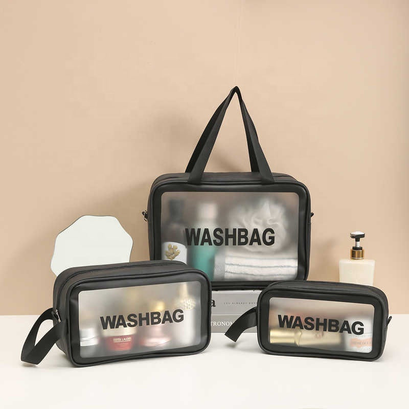 Cosmetiquera Trio – 3 Bolsas Transparente Impermeables de Gran Capacidad para Viaje y Cosméticos