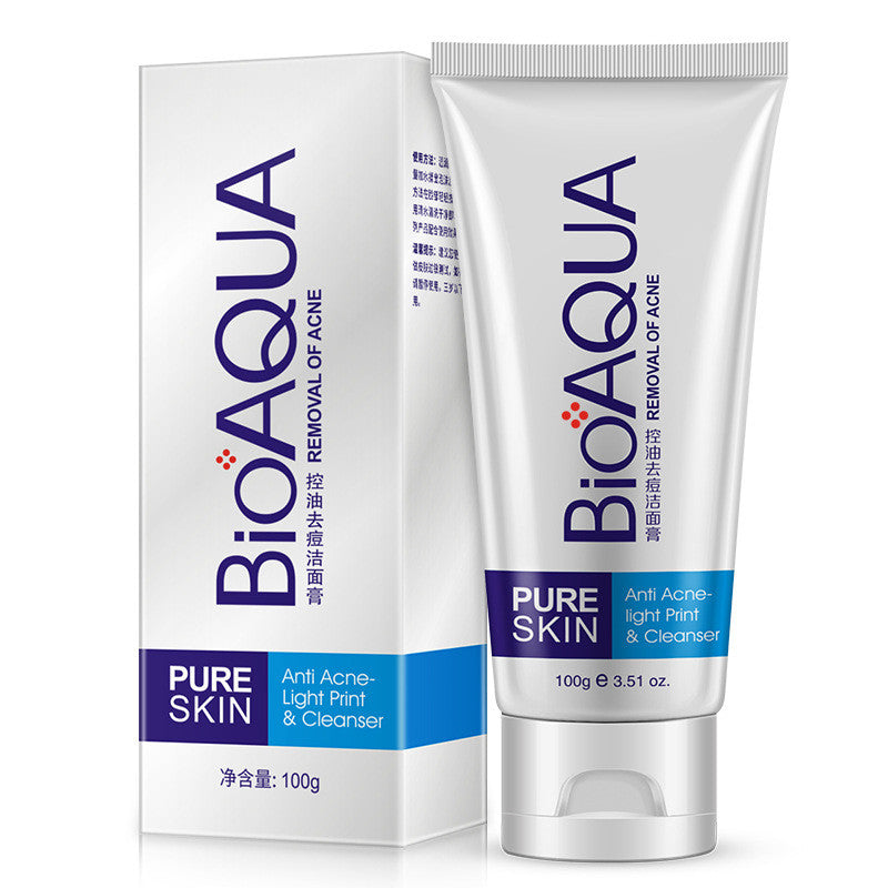 BIOAQUA Limpiador Facial Antiacné – Control de Grasa, Eliminación de Puntos Negros y Limpieza Profunda