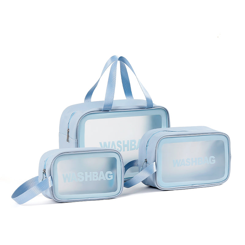 Cosmetiquera Trio – 3 Bolsas Transparente Impermeables de Gran Capacidad para Viaje y Cosméticos