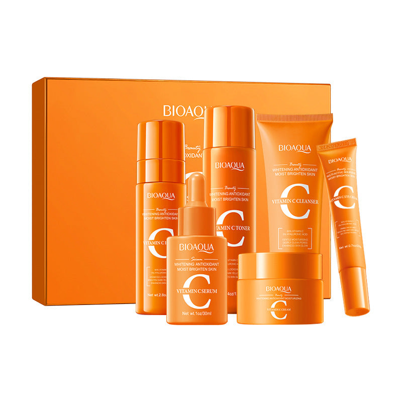 Bioaqua Vitamina C 5 en 1 – Set Facial Antioxidante, Iluminador e Hidratante con Extractos Herbales Naturales