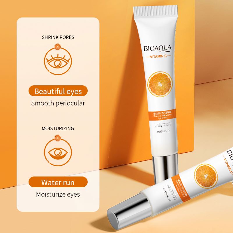 Bioaqua Vitamin C Eye Cream – Crema Antiedad Iluminadora para Ojos con Colágeno y Ácido Hialurónico