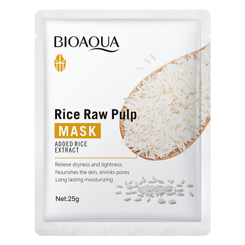 Bioaqua Korean Rice Face Mask – Mascarilla Facial Hidratante y Reafirmante con Colágeno y Vitamina C