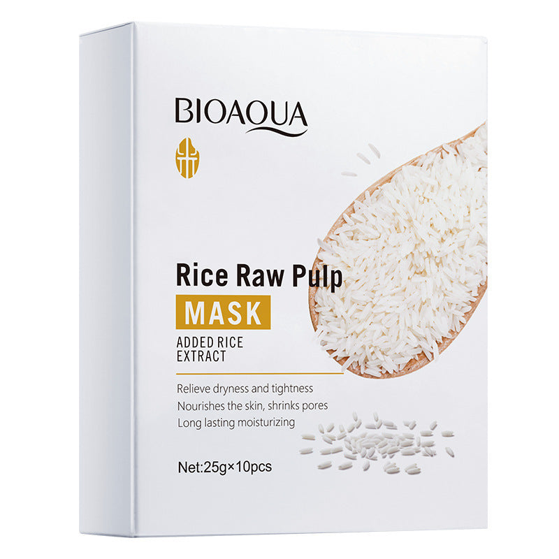 Bioaqua Korean Rice Face Mask – Mascarilla Facial Hidratante y Reafirmante con Colágeno y Vitamina C
