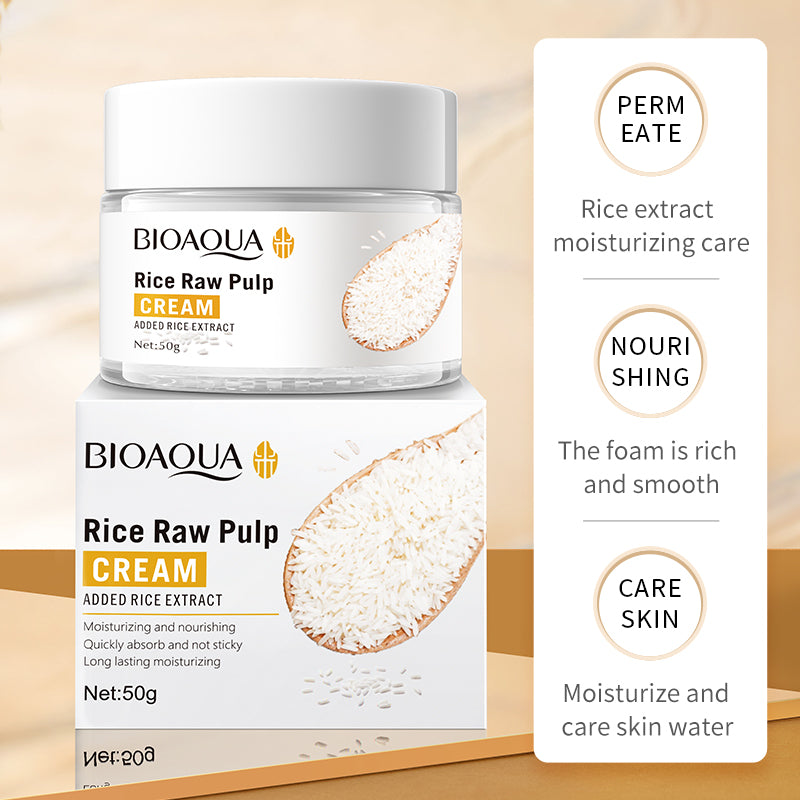 Bioaqua Rice Face Cream – Crema Facial Hidratante y Rejuvenecedora con Extracto de Arroz (50ml)