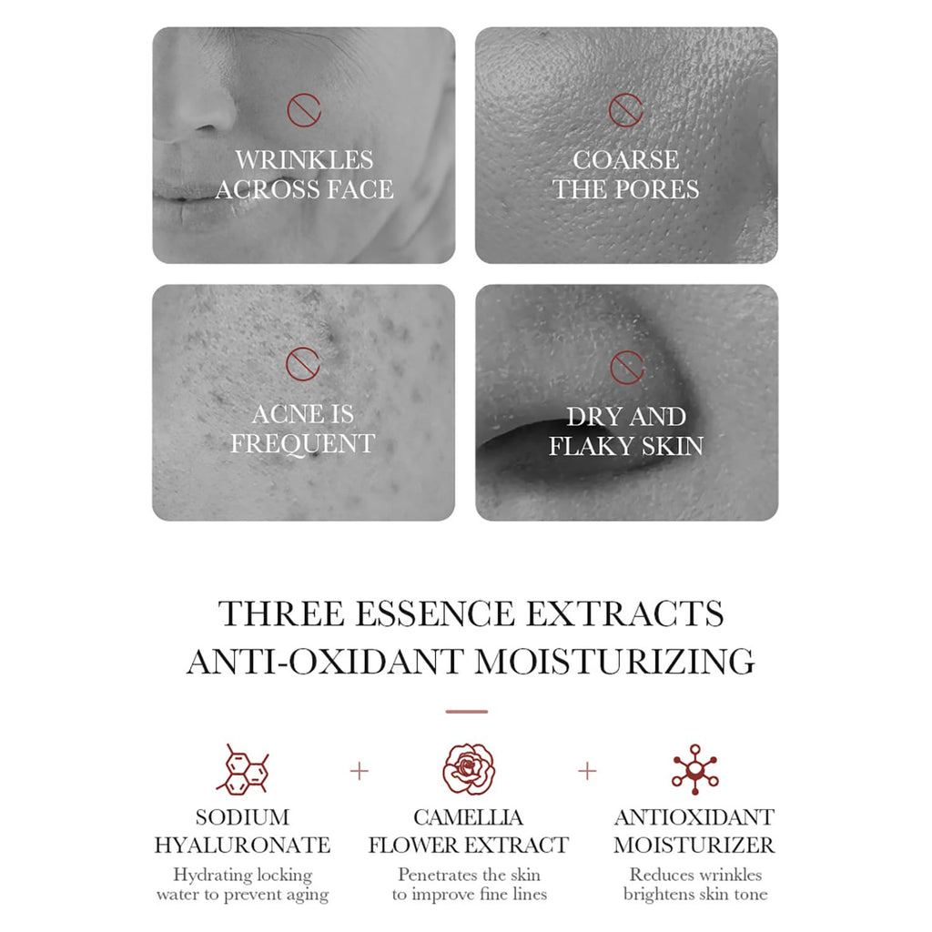 Kit Bioaqua Camelias 5 en 1 – Hidratación, Reparación y Luminosidad Facial para Piel Sensible con Extracto de Flor de Camelia